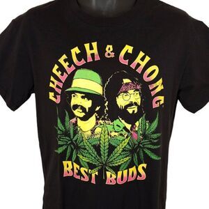 Cheech & Chong T Shirt Mens Size Medium Black Best Buds Cannabis Weed Tee